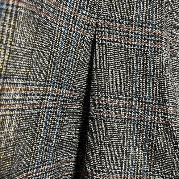 Jason Wu Dark Academia Metallic High Waisted Pleated Pants Size 10 Plaid - Picture 6 of 11